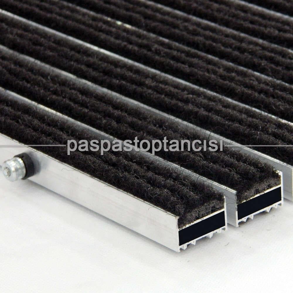 Alüminyum Metal Paspas Halı Fitilli Siyah