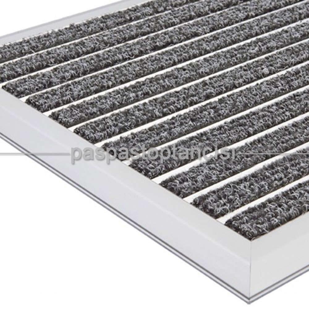 Alüminyum Paspas Bukle Halı Fitilli OM1000 Gri