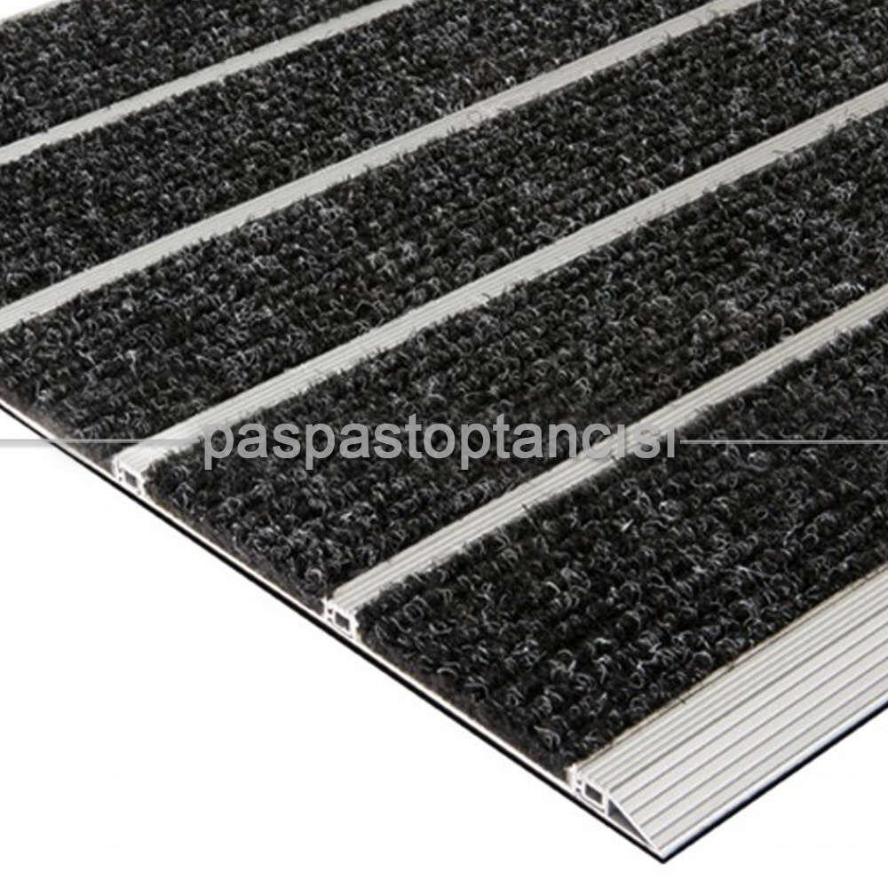 Alüminyum Paspas Bukle Halı Fitilli SM1000 Siyah