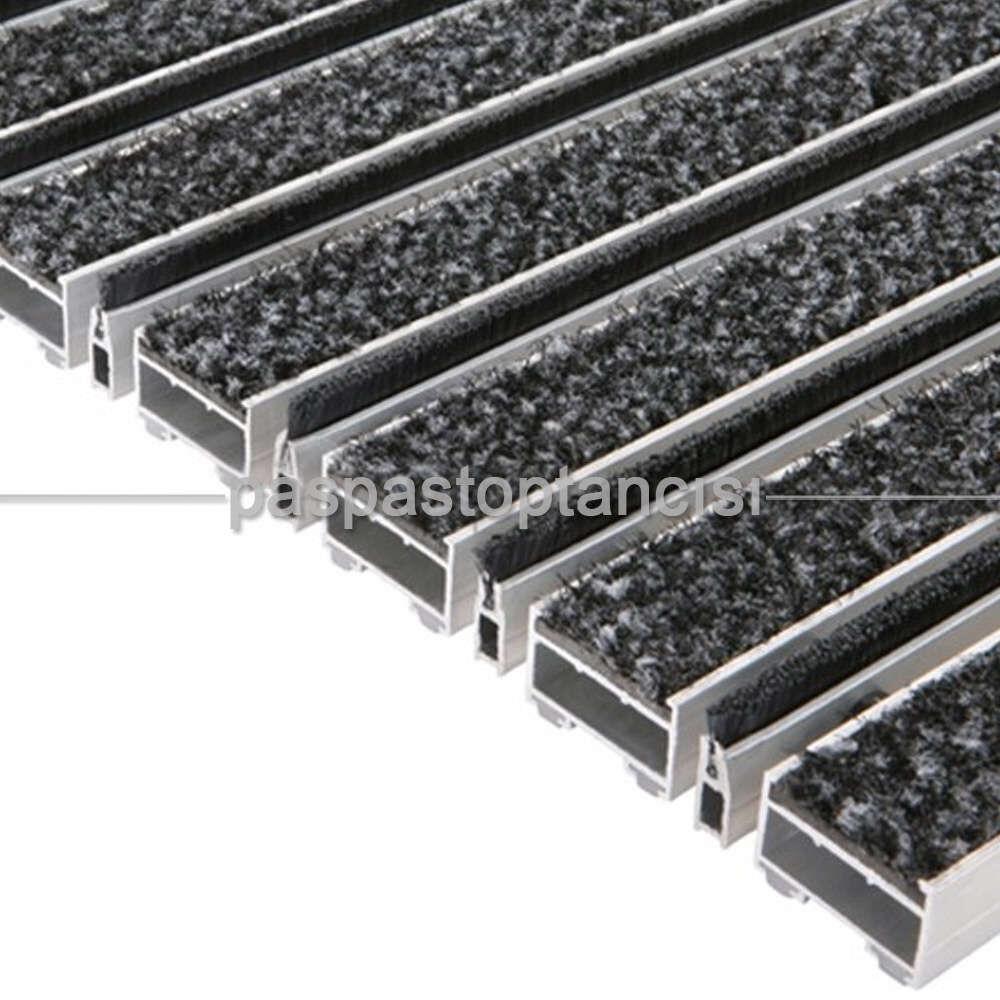 Alüminyum Paspas Exclusive Halı Fitilli ve Fırça Sıyırıcılı UM3000F Gri