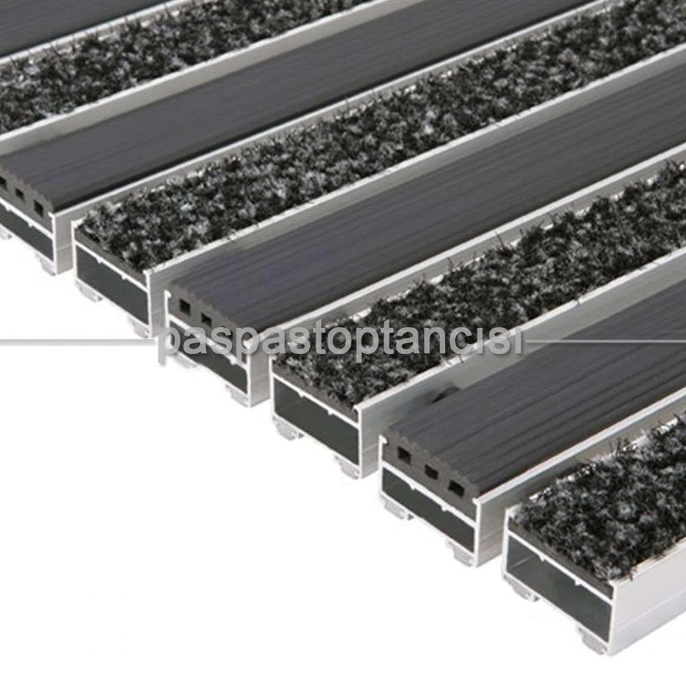 Alüminyum Paspas Exclusive Halı Fitilli ve Yivli PVC Fitilli UM3020 Gri