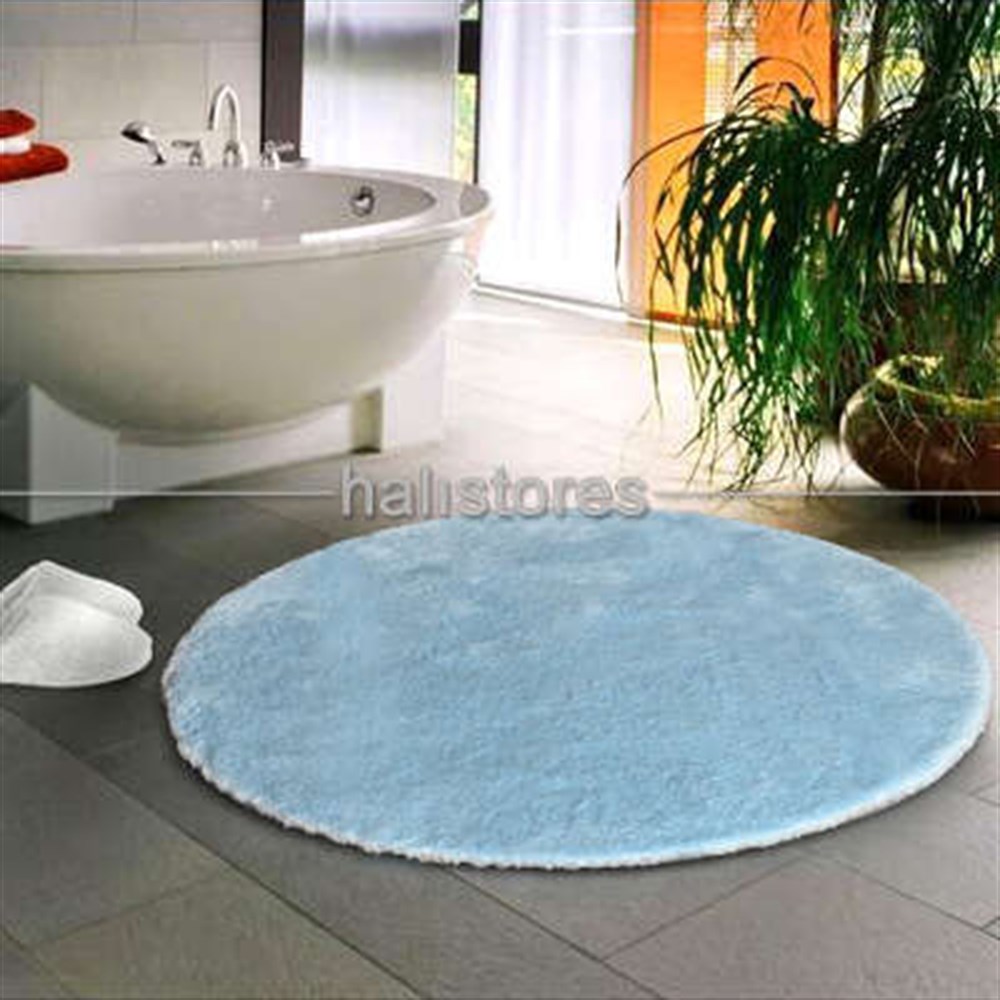 Confetti Yuvarlak Banyo Halısı Miami Pastel Mavi - Paspastoptancisi.com