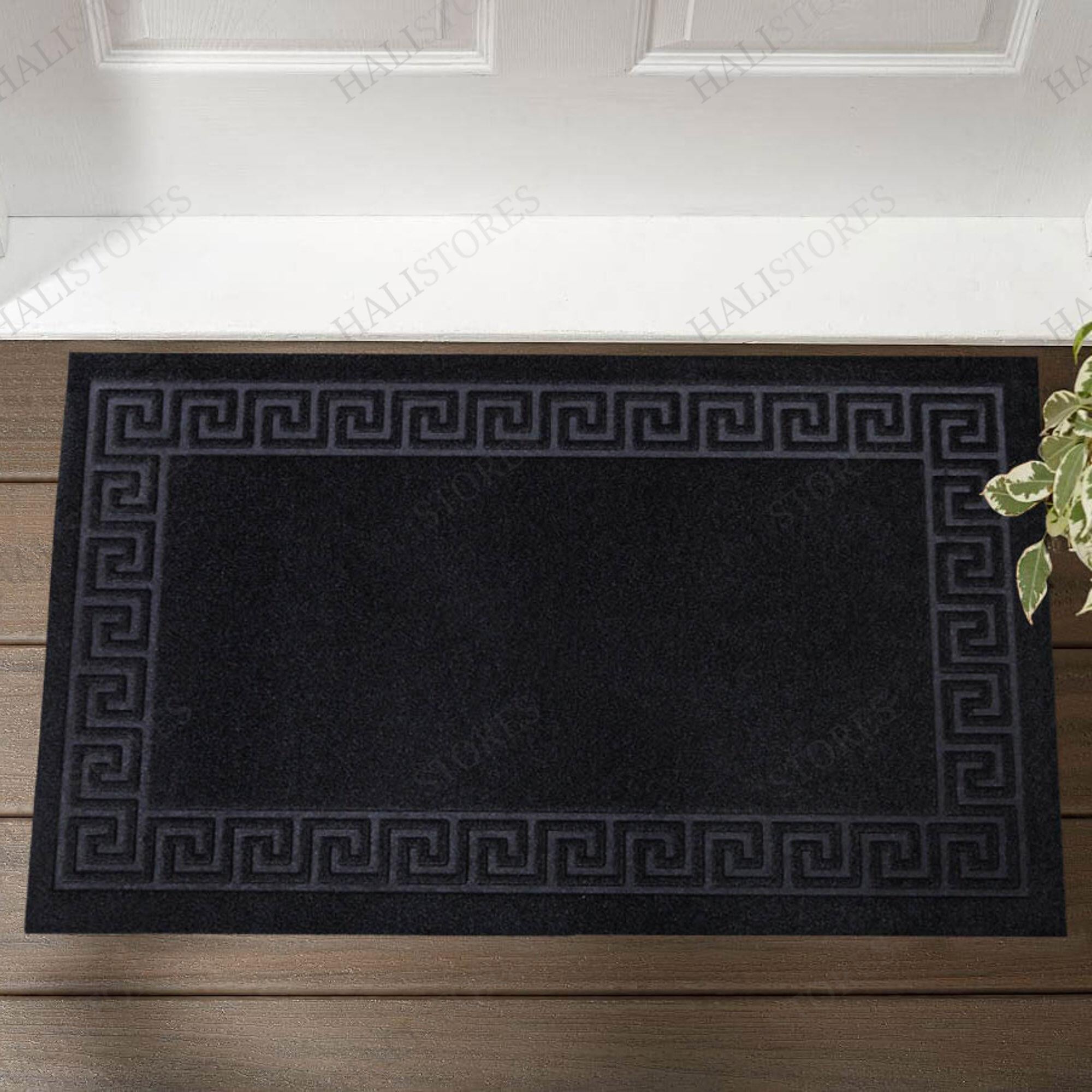 Kabartmalı  Çerçeveli Siyah Kapı Paspası