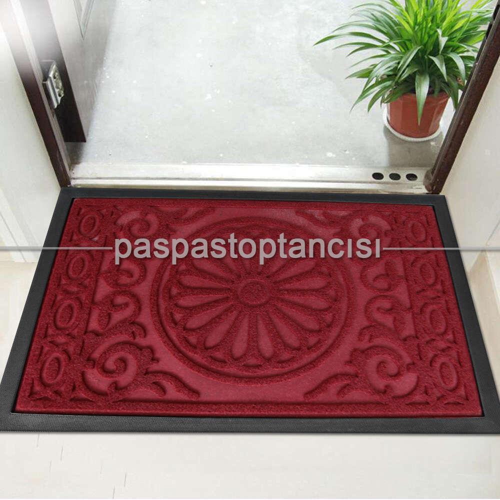 Kapı Paspası Halı Paspas Papatya Bordo