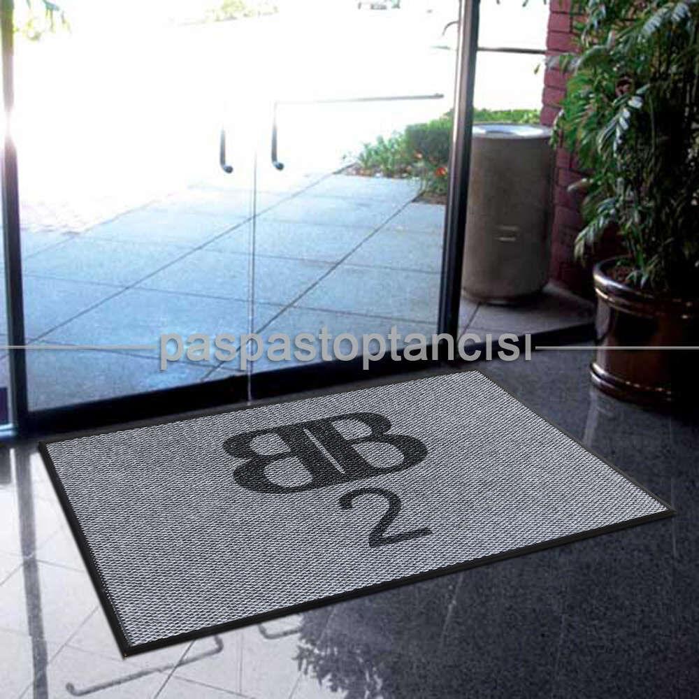 Kişiye Özel Logolu Gri Paspas