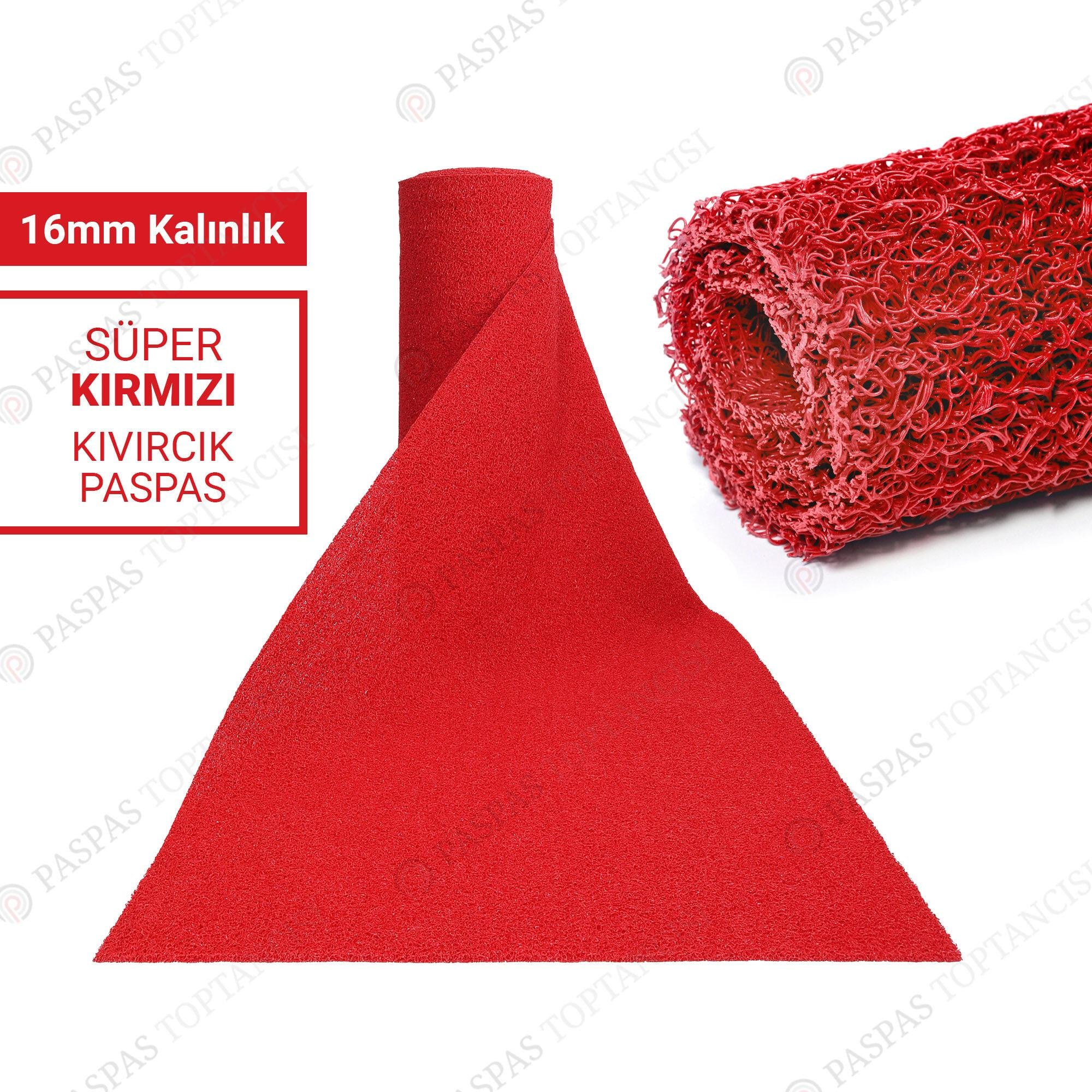 Kıvırcık Paspas Süper 16 mm Kırmızı