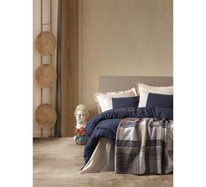 Cotton Box Comfy Pamuk Battaniyeli Çift Kişilik Nevresim Takımı Clement Lacivert