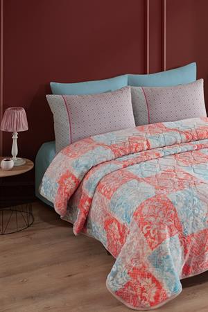 İyi Geceler İstanbul Emboss Baskılı Çift Kişilik Battaniye Vanessa Coral