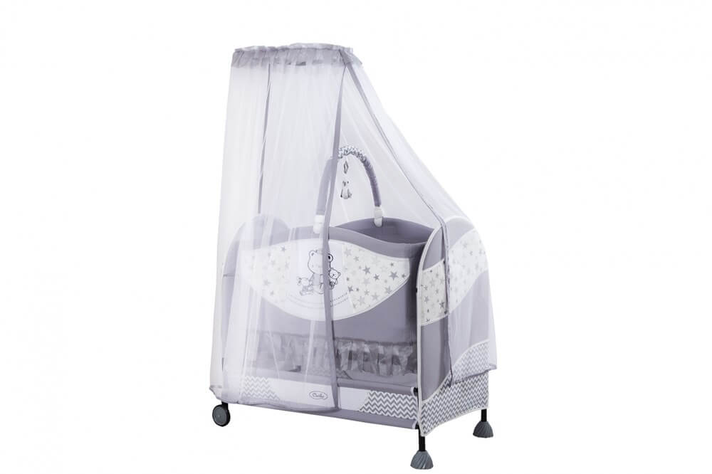 Acr Ciciko C-1006 Lüx Bunny Sallanır Portatif Beşik Gri