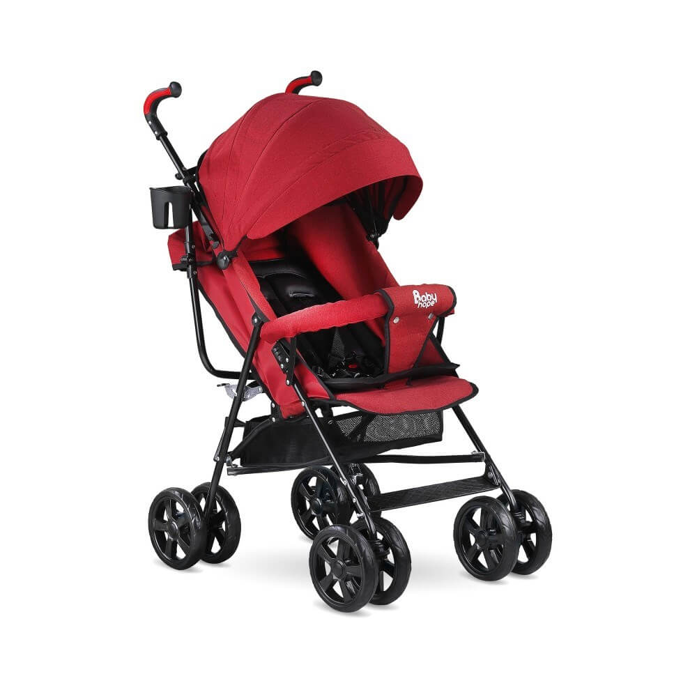 Babyhope S-A-7 Tam Yatar Baston Bebek Arabası Kırmızı