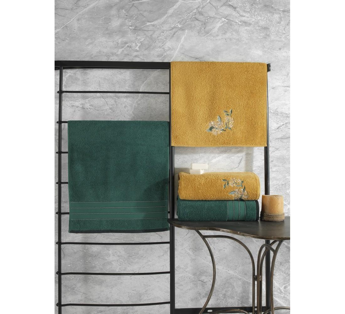Cotton Box Colorful %100 Pamuk Hamam Havlu Seti Yeşil Sarı