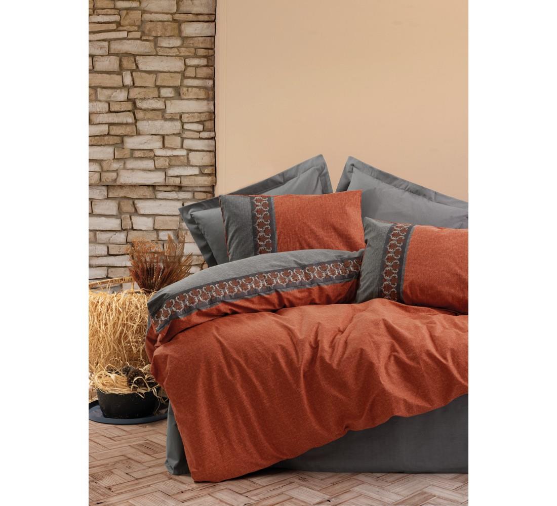 Cotton Box Folk Art Çift Kişilik Nevresim Takımı Tamaya Kiremit