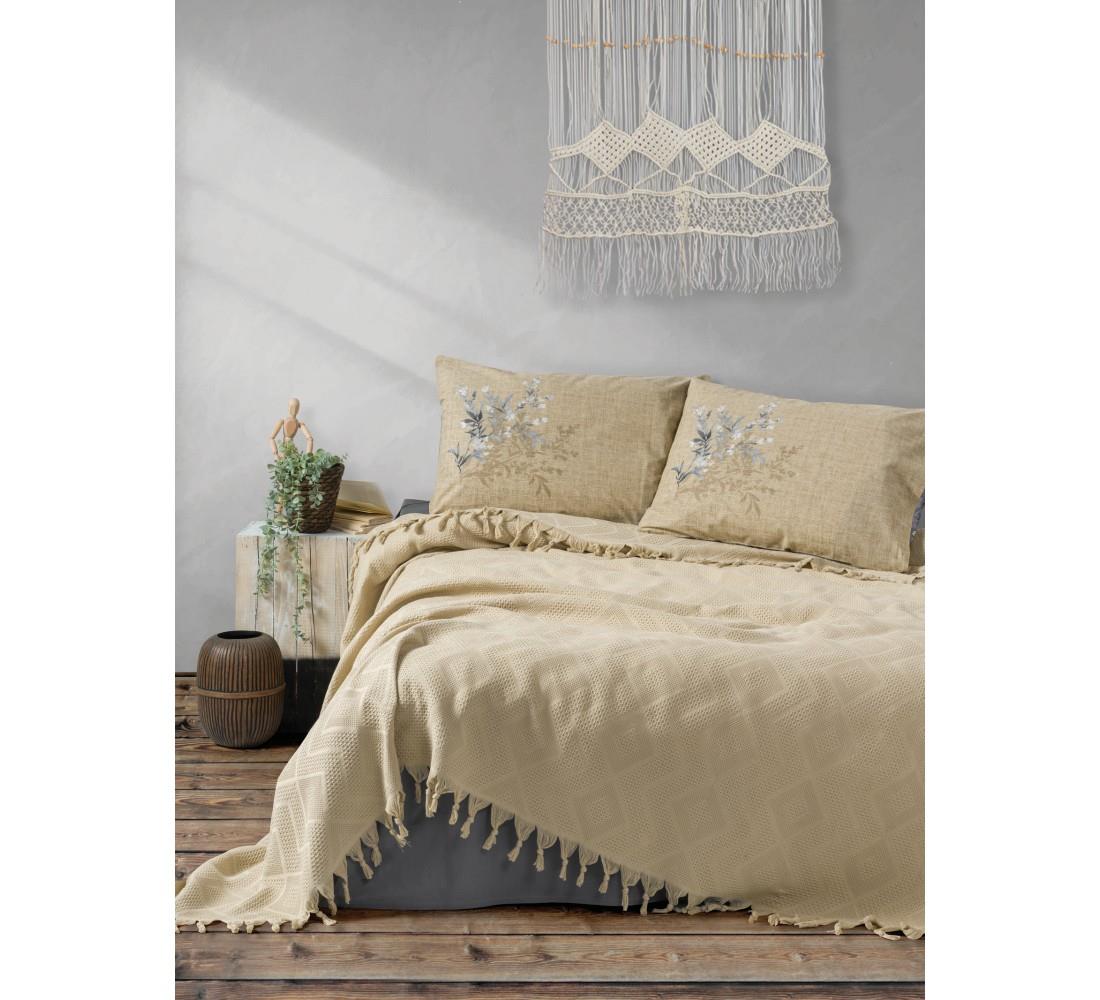 Cotton Box Origin Cappuccino Jakarlı Çift Kişilik Pike Takımı