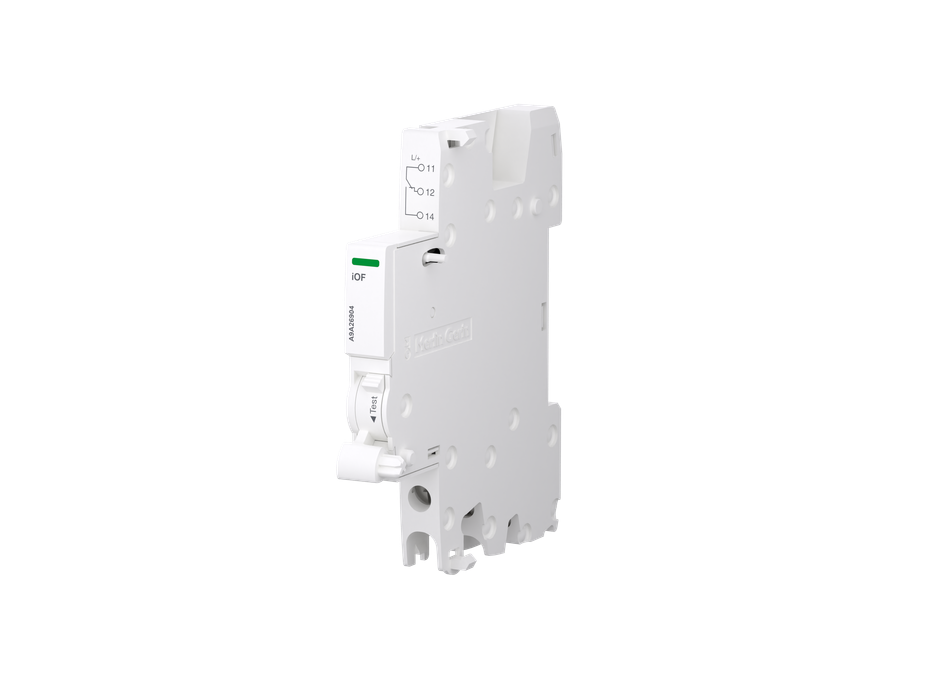 A9A26904 Auxiliary contact, Acti9 A9A, iOF, 1 C/O, 100mA to 6A, 24VAC to 415VAC, 24-130 VDC, bottom connection