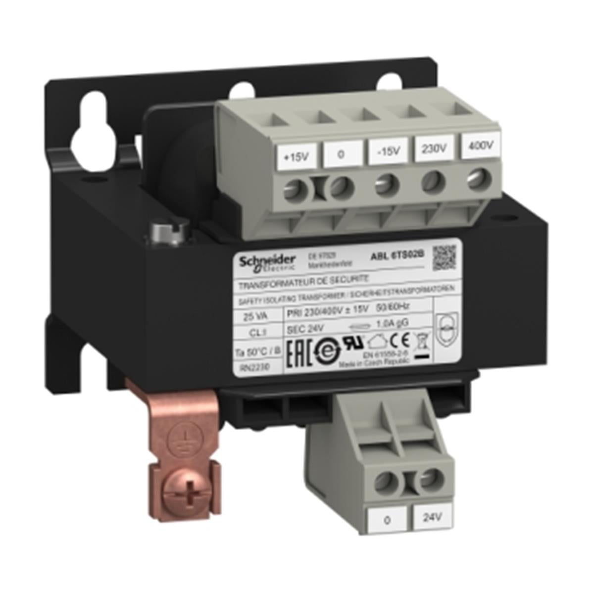 ABL6TS02B
Gerilim Transformatörü - 230..400 V - 1 X 24 V - 2