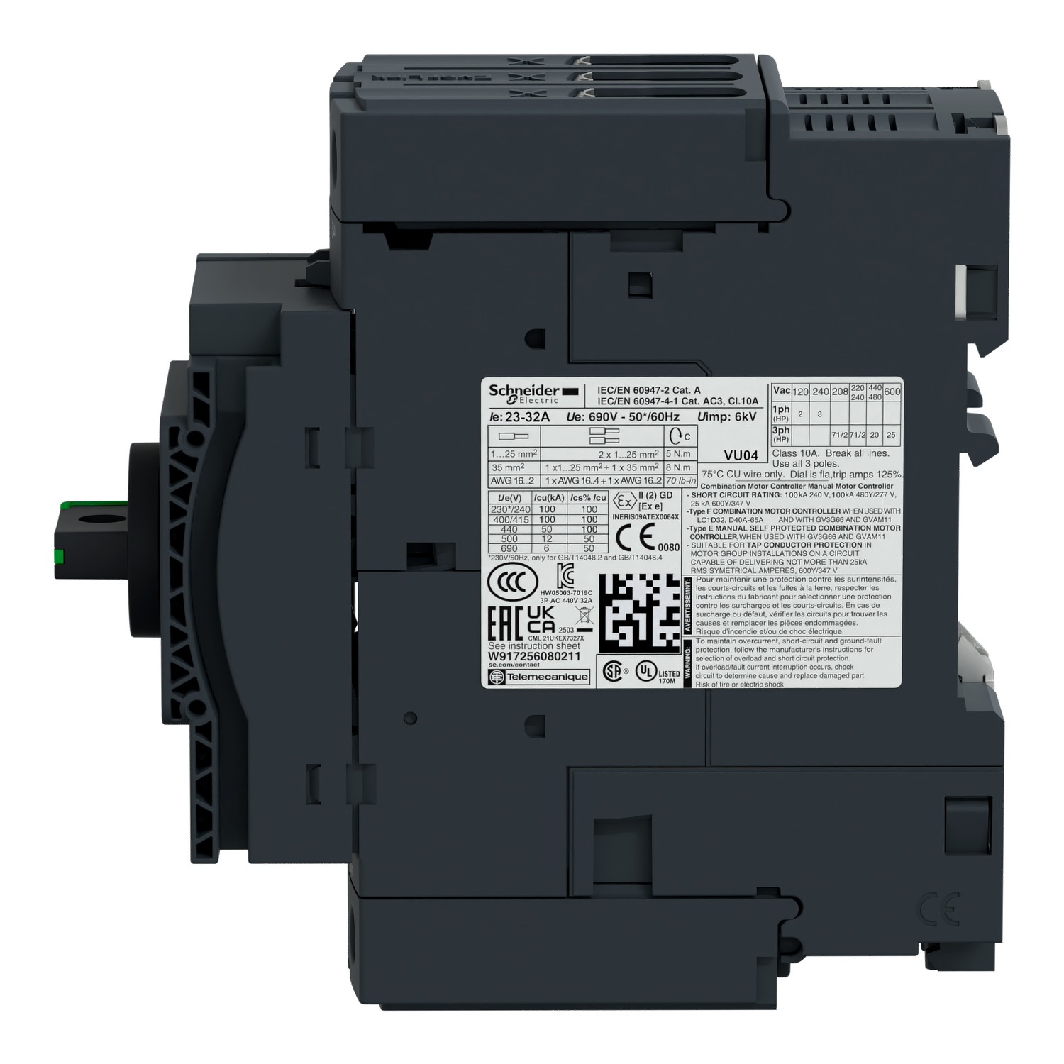 Schneider Electric GV3P65 -TeSys GV3 Motor Devre Kesici Termik Many. 48-65A
