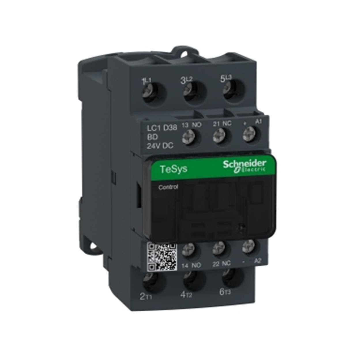 LC1D38BD
Schneider Electric LC1D38BD  TeSys D Kontaktör 3P 38A AC3 24VDC