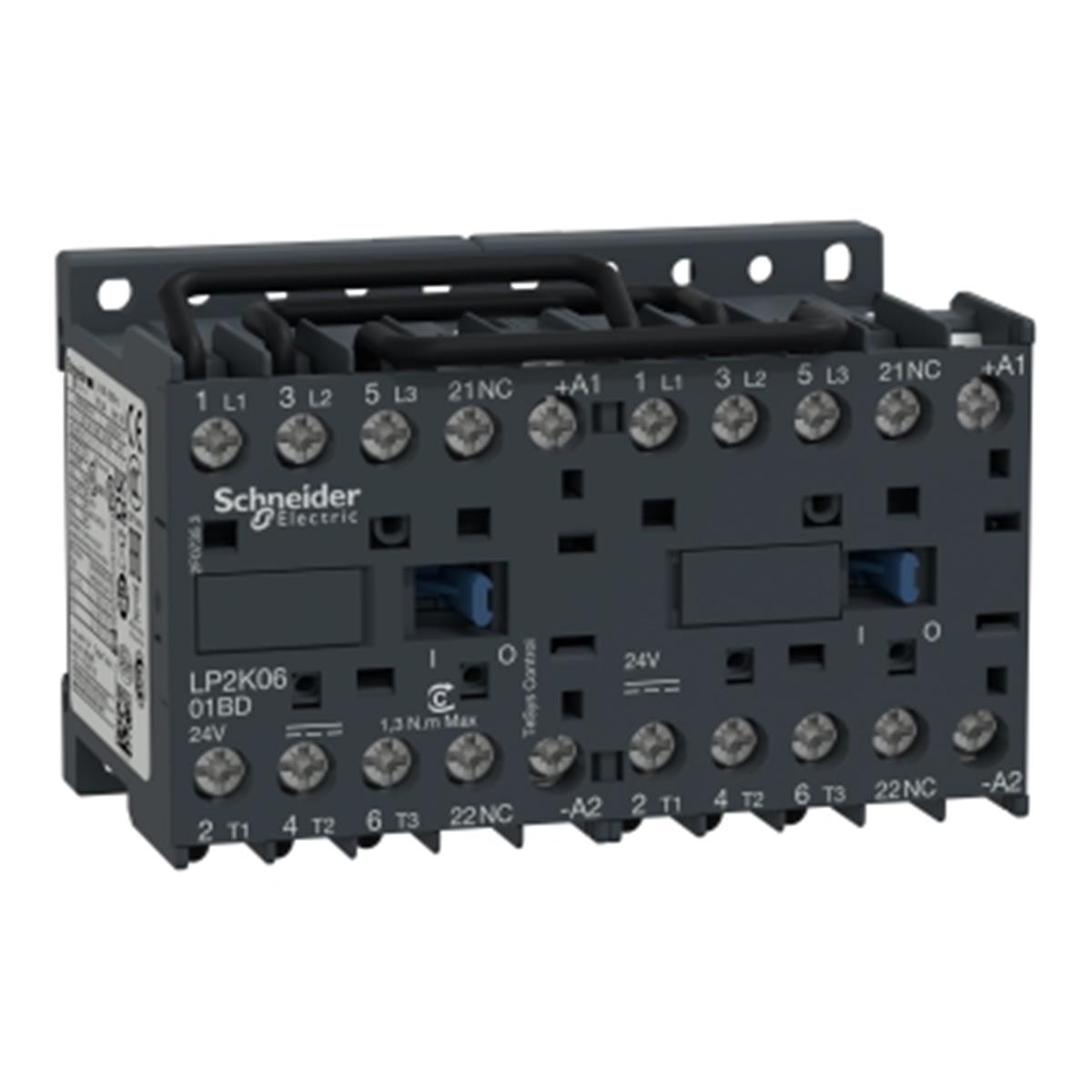LP2K0601BD
LP2K0601BD TeSys K Kontaktör Env 3P 6A AC3 24VDC 1NK