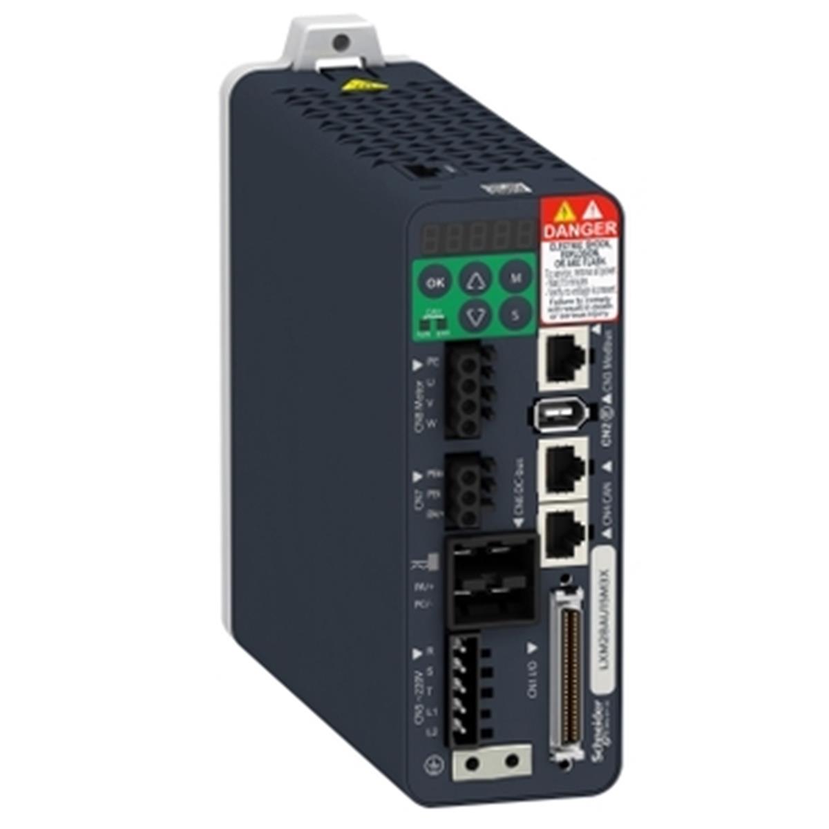 LXM28AU15M3X
Schneider Electric , LXM28AU15M3X , motion servo drive, Lexium 28, single and three phase 200...230 V, 1.5 kW