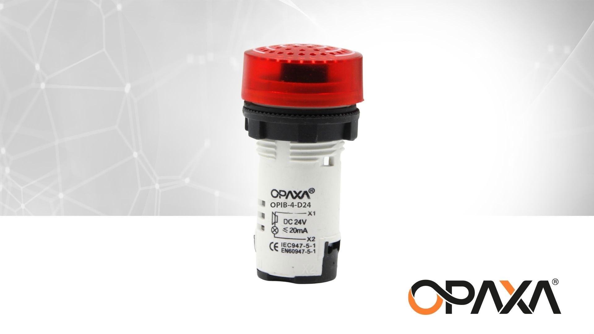 OPAXA-Monoblok Işıklı Buzzer, Led Flaşörlü, 24VDC