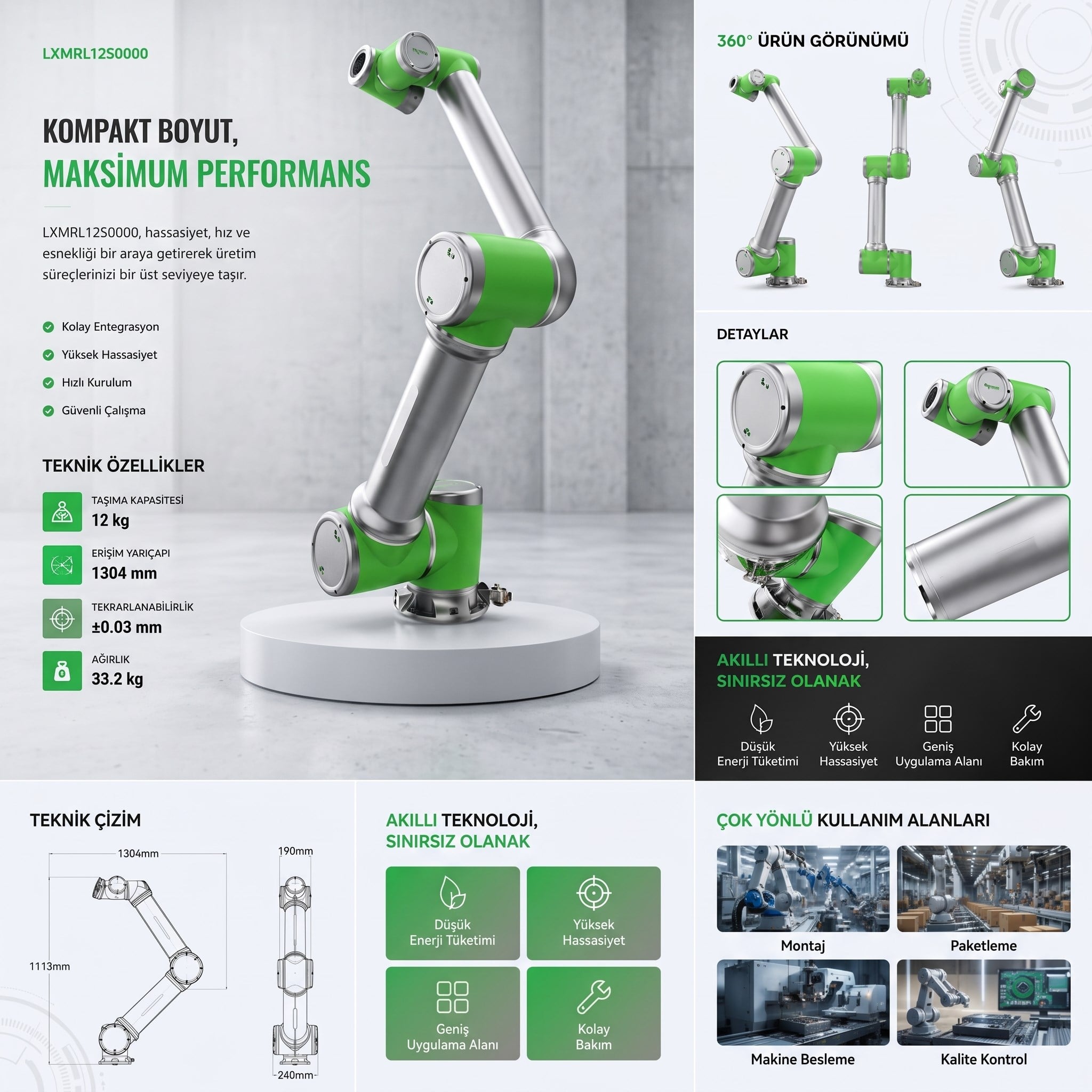 Schneider ,LXMRL12S0000 ,collaborative robot, Lexium Cobot, maximum payload 12kg
