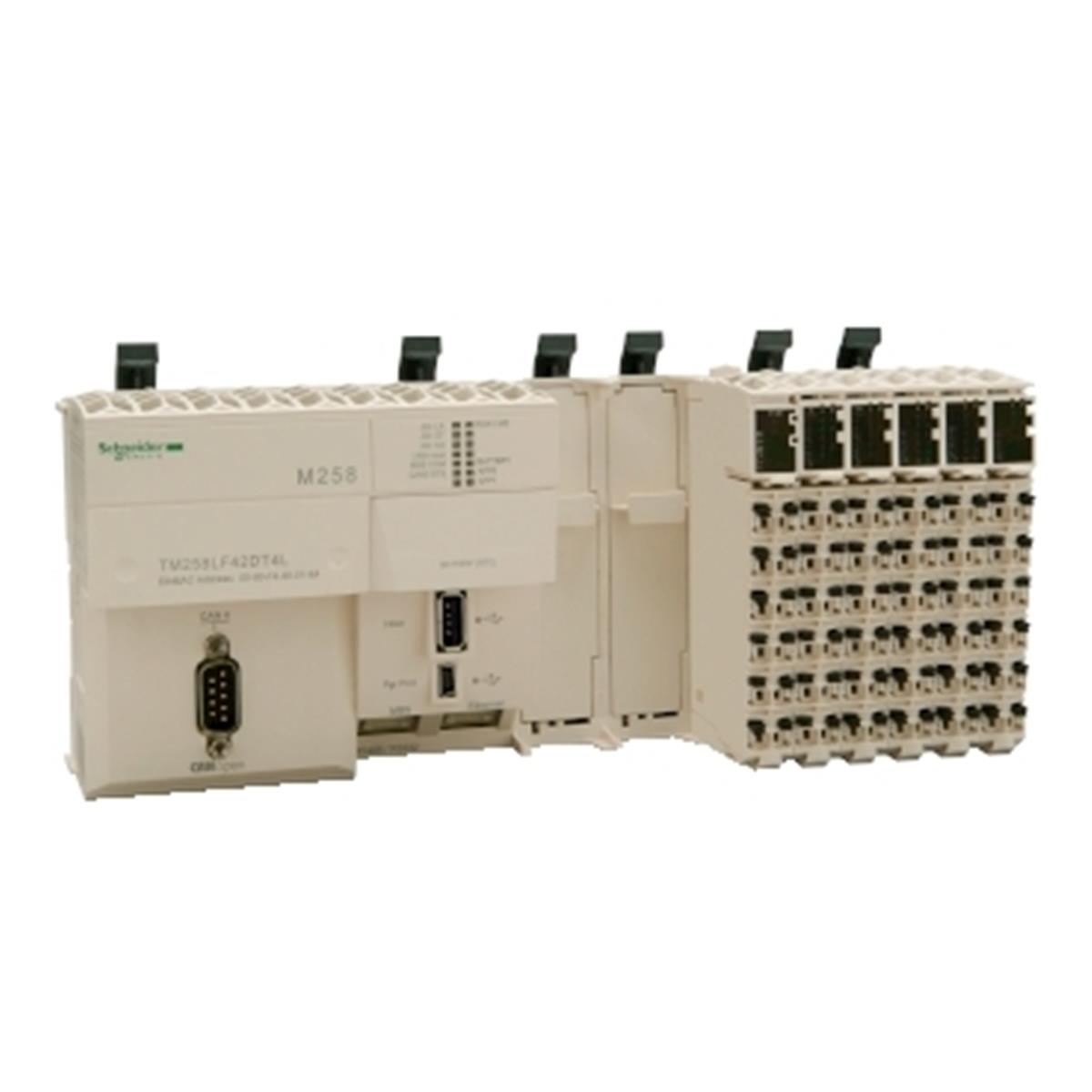 TM258LF42DT4L
Schneider Electric TM258LF42DT4L  Logic controller, Modicon M258, compact base 42 + 4 I/O, 24 V DC, CANopen