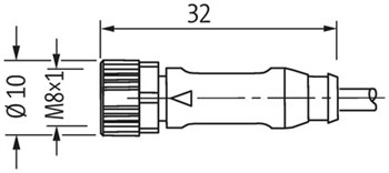 Murr Electronics , 7000-08061-6110500 , M8 , 4Pin , Konnektörlü kablo, 5m