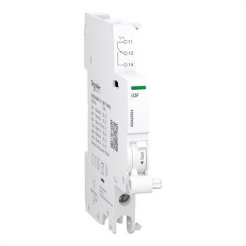 A9A26904 Auxiliary contact, Acti9 A9A, iOF, 1 C/O, 100mA to 6A, 24VAC to 415VAC, 24-130 VDC, bottom connection
