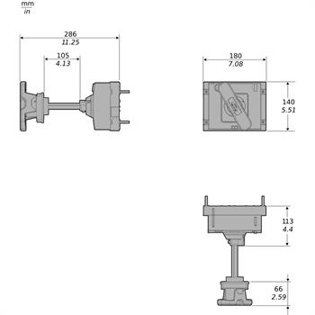 EXT ROT HANDLE GOMCCB 800