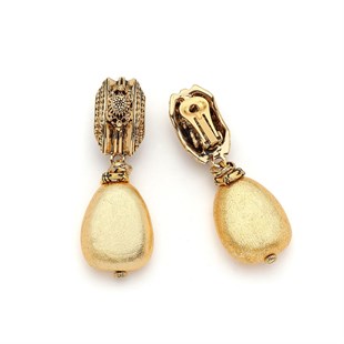 Heritage Drop Altın Kaplama Klips Küpe