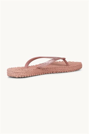 Pembe Örgü Dokulu Terlik