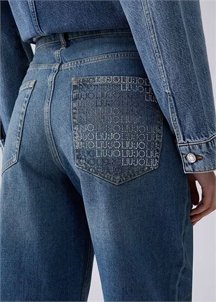 Taş Detaylı Jean Pantolon