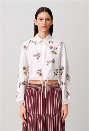 Floral İşlemeli Gömlek