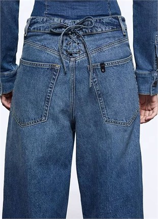 Kemerli Jean Pantolon