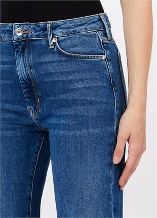 Yüksek Bel Flare Jean Pantolon