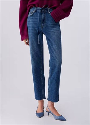 Kemerli Jean Pantolon