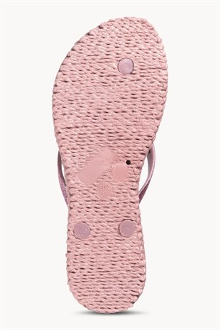 Pembe Örgü Dokulu Terlik