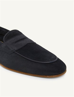 Lacivert Süet Loafer