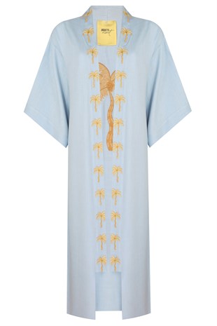Mavi Uzun Kimono