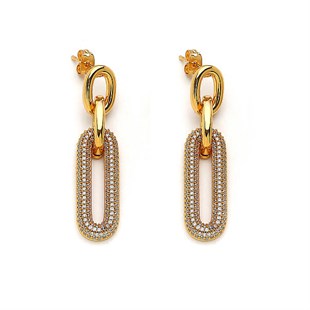 Shimmer Link Zirkon İğneli Küpe