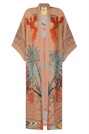 Kırmızı Desenli Kimono