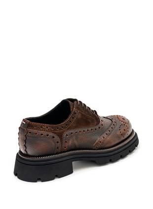 Desenli Deri Loafer