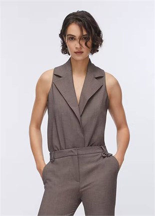 Gri Yelek Bodysuit