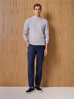  Lacivert Keten Pantolon