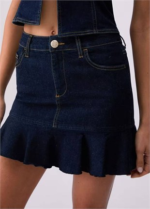 Denim Mini Etek