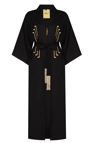 Siyah Uzun Kimono