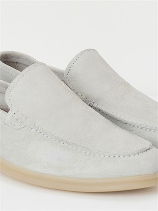 Açık Gri Süet Loafer