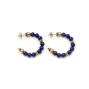 Eternal Blue Lapis İğneli Halka Küpe