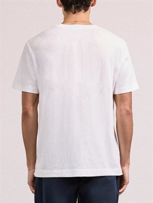 Beyaz Bisiklet Yaka T-shirt