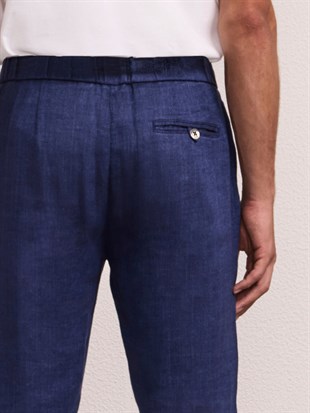 Lacivert Keten Pantolon